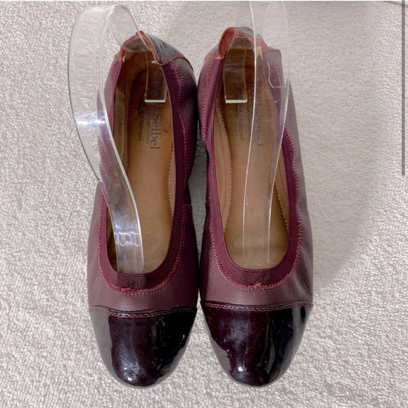 Josef Siebel Burgundy Leather Round Toe Ballet Flats 37 - Picture 2 of 13